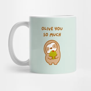 I Love You So Much Olive Sloth Mug